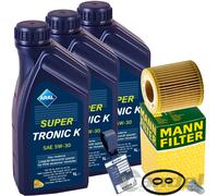 MANN ÖLFILTER+3L ARAL 5W30 MOTORÖL für 1.2 VW POLO 6R SKODA ROOMSTER FABIA II