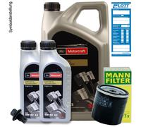 MANN Ölfilter + 7L Original Ford Motorcraft Motoröl passend für Ford WSS-M2C 913