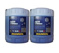 MANNOL 2 x 10L AG11 Antifreeze/Kühlerfrostschutz -40 Grad Ready-Mix Blau G11