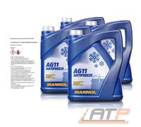 20 (4x5) Liter MANNOL Longterm Antifreeze AG11 Kühlerfrostschutz Konzentrat blau