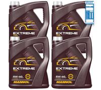 MANNOL 4X 5l MOTORÖL Extreme 5W-40 Motorenöl 20Liter