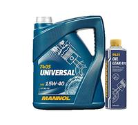 MANNOL 5l, 7405 Universal 15W-40 API SG/CD + Oil Leak-Stop Öl Verlust Zusatz 250ml