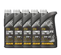MANNOL 7715 LONGLIFE 5W-30 Motoröl Freigabe 504/507 Motoröl, 5 x 1 Liter