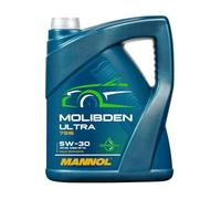 MANNOL 7916 Molibden Ultra 5W-30 Motoröl für Benzin & Dieselmotoren, 5L | Synthetisches Motorenöl mit Molybdän-Additiv, ACEA C2/C3, API SQ, für Turbo- und GDI-Motoren, hoher Verschleißschutz