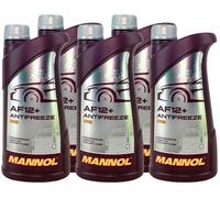 Mannol Antifreeze AF12+ Longlife Frostschutz Konzentrat : 5 x 1 Liter