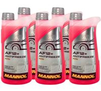 Mannol Antifreeze Kühlerfrostschutz AF12+ (-40 °C) Longlife : 5 x 1 Liter