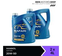 Mannol Safari 20W-50 API SN Youngtimer Oldtimer Universal 2x4 Liter = 8 Liter