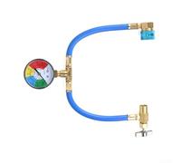 Manometer-Schlauchset für Kfz-Klimaanlagen, R134A/R12/R22 Kältemittel Nachfüllschlauch mit Druckmesser, 1/4 Zoll SAE Anschluss, Kupfer und Gummi für Wartung und Reparatur(JF-008)