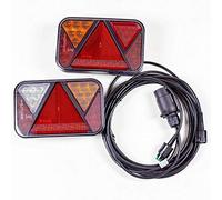 Mantes Anhänger Beleuchtung Set: Rückleuchten LED Fristom FT-270 + 4m 7-poliger Kabelbaum - mit LED Rückleuchten - Hochwertige Anhängerbeleuchtung