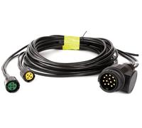 5,5 m Kabelbaum für Pkw-Anhänger mit 13-poligem Stecker und 5-poligem Bajonettanschluss