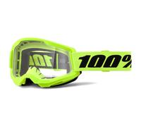 Maske Moto-Cross 100% Strata 2 Neon Gelb Objektiv Transparent