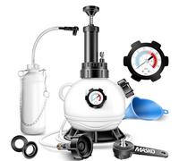 MASKO® Bremsenentlüftungsgerät Auto Bremsentlüfter KFZ Bremsflüssigkeits-Wechselgerät 2L für Scheibenbremsen & Trommelbremsen mit Handpumpe & 1L Absaugbehälter für E20, Adapter, Schlauch & Zubehör