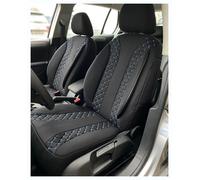 BREMER SITZBEZÜGE Maß Auto Schonbezüge kompatibel mit Toyota Yaris Cross Fahrer & Beifahrer Set ab 2021 / Auto Sitzbezüge Schonbezug Set Autositzbezüge 2er Pack in Schwarz/Blaue Naht