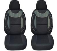 Maß Sitzbezüge für Auto Sitze kompatibel mit VW T6 Caravelle 2015 Fahrer und Beifahrer Schonbezüge Sitzschoner Sitzbezug FB:G101 (Schwarz/Grau)