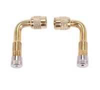 Masslla 2 pcs Ventilverlaengerung Ventil verlaengerung Adapter Reifen 90 Grad gebogen Metall Fuer Fahrrad Motorrad Scooter