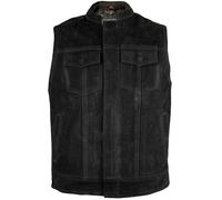 Matt schwarze Herren Lederweste Bikerweste Weste Jeans Weste aus Büffel Leder