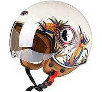 Mattschwarz/Blume Jethelm mit offenem Gesicht · Herren und Damen Motorrad-Roller-Halbhelme Jet Pilot Motor Retro Chopper Cruiser Vintage Moped-Helm · DOT/ECE-Zulassung B,S