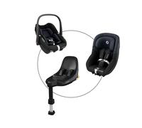 Maxi-Cosi Babyschale Pebble S inkl. Kindersitz Pearl und Isofix-Basis FamilyFix tonal black