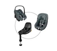Maxi-Cosi Babyschale Pebble S inkl. Kindersitz Pearl und Isofix-Basis FamilyFix tonal graphite