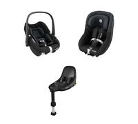 Maxi-Cosi FamilyFix S i-Size ISOFIX-Basis, Pebble S i-Size Babyschale, Pearl S i-Size Auto Kindersitz Bundle - Click & Go Installation, 0-4 Jahre, 0-18 kg, 40-105 cm, Tonal Graphite