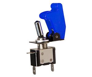 MC POWER Kill-Switch | 12V, 20A | Kippschalter mit Schutzkappe und LED, Ein/Aus-Schalter für Auto, Boot, Motorsport, DIY-Elektronik, blau beleuchtet