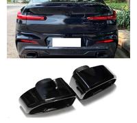 MCDA Endstuck Auspuff für BMW G01 X3 G02 X4 2019 2020, Auspuffblenden Edelstahl Auto Endstück Endschalldämpfer Spitze Endrohrblende,Black