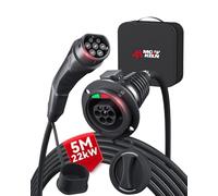 MCEVKELN Typ 2 EV Ladeverlängerungskabel 22kW 32A | 5M Verlängerungskabel| 3Phase, Elektrofahrzeug IEC62196-2 [Mennekes] Stecker Ladekabel kompatibel für Hybrid-Elektroautos,mit Schloss