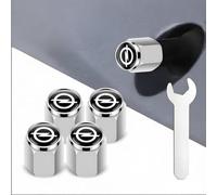 MCHHYL 4 Stück Ventilkappen kompatibel für Opel Mokka 2020-2023, Reifenventil Staubkappen Metall, Diebstahlsicher mit Logo,Silver