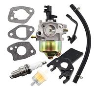 MCHNIC Vergaser mit Dichtung Dichtungsisolator Benzinfilter Zündkerze für Honda GX160 GX200 168F 5,5 PS 6,5 PS 2KW 3KW 196cc 163cc Generator Motorgenerator Rasenmäher