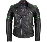 MDM Retro Motorrad Lederjacke Herren, Echtleder Bikerjacke Old School 80er Stil, Schutzjacke für Motorradfahrer, Classic Racing Look