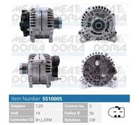 MEAT & DORIA Lichtmaschine Generator 120 A 14 v für VW Polo 9N 6N2 Golf V 1K1