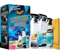 Meguiar's All-Surface Interior Set - Enthält All-Surface Innenraumreiniger, Perfect Clarity Glasreiniger, Air Re-Fresher & Supreme Shine Mikrofasertuch - G55279EU