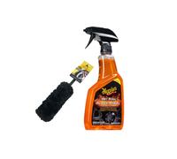 Meguiars G230524EUMEG Hot Rims Black Wheel Cleaner 709ml & X1901EU Bürste Large