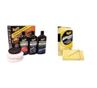 Meguiar's ULTPCKITEU Ultimate Lackpflege-Kit: 3-Schritte-System für ein perfektes Lackfinish. Politurpaste, Autopolitur & Autowachs - Inklusive Supreme Shine Mikrofasertücher zur Autopflege (3er-Pack)