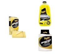 Meguiar's X2020EU Supreme Shine Mikrofasertücher zur Autopflege (3er-Pack), Gelb - Inklusive Ultimate Autoshampoo & Wachs & extra Dicker Mikrofaser-Waschhandschuh