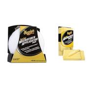 Meguiar's X3080EU Even Coat 5 Zoll Mikrofaser-Auftragspads (2er-Pack), für manuelles Auftragen von Polituren, Reinigern & Lederpflege - Inklusive 3 Supreme Shine Mikrofasertücher zur Autopflege