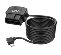 MEIRIYFA OBD Stromkabel für Dash Kamera, OBD OBD2 zu Micro USB Adapter Hardwire Ladekabel mit 24 Stunden Überwachung/Acc Modus Niederspannungsschutz 12-36V zu 5V 3A (3.5M)