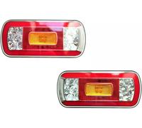 MelTruck 2x LED Rückleuchte SET Bajonett 5 PIN / 6 PIN E9 Trailer, LKW, Wohnwagen Anhänger Rücklicht - Variantenauktion (220x100 mm 5PIN mit Kennzeichenbeleuchtung)