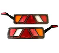 MelTruck 2x LED Rückleuchten 24V CANBUS - 6/7 Funktionen - 450×138×72,3 mm - IP68 & E9 - Für LKW, Anhänger, Wohnwagen, Traktor - Heckleuchten Set mit 2,5 m Kabel (2x 7-funktionen LED-Rückleuchten)