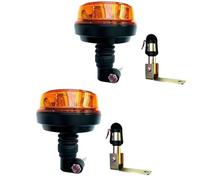 MelTruck® 2x LED Rundumleuchte 4 Blitzmuster Warnleuchte 12V 24V E9 für LKW PKW Traktor (Aufsteckrohr K)