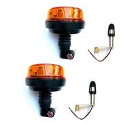 MelTruck® 2x LED Rundumleuchte 4 Blitzmuster Warnleuchte 12V 24V E9 für LKW PKW Traktor (Aufsteckrohr L)
