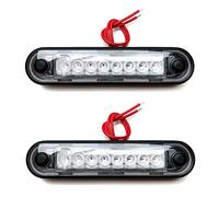 MelTruck 2x LED Umrissleuchte 12V/24V IP68 E9 für LKW PKW Anhänger Trailer Wohnwagen, flach & rund Gummiunterlage, weiß/gelb/rot, kurz oder lang, Bull Bar
