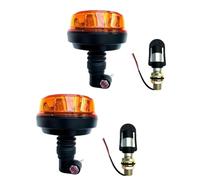 MelTruck 2x LED Warnleuchte Orange 12V/24V mit Aufsteckrohr I, 4 Blitzmuster Rotation Strobe, wasserdicht, E9 R65 TA1 E9 R10, PKW LKW Traktor Baumaschinen Abschleppwagen