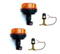 MelTruck 2x LED Warnleuchte Orange 12V/24V mit Aufsteckrohr T, 4 Blitzmuster Rotation Strobe, Wasserdicht, E9 R65 TA1 E9 R10, PKW LKW Traktor Baumaschinen Abschleppwagen