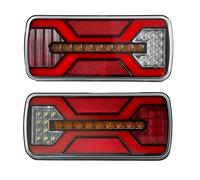 MelTruck 2x Neon-LED Rückleuchte 5/6 Funktionen 12V 24V LKW Anhänger Wohnwagen IP67 E9 - Kabel oder Bajonett mit Smart Load (4. 6 Funktionen - Kabel 5-polig)