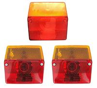 MelTruck 2x Rückleuchte Anhänger 96x90mm links oder rechts mit Blinker Kennzeichenleuchte E9 Lichtscheibe für Trailer Wohnwagen LKW (5. Rückleuchte SET + Lichtscheibe)
