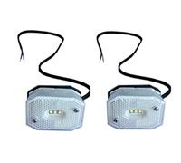 MelTruck® 2x Weiß LED Umrissleuchten f. LKW 12V 24V Begrenzungsleuchten mit Reflektor 3 LEDs E9