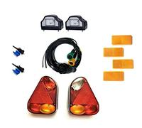 MelTruck Anhänger Rückleuchten Set 175x220mm, 13-polig mit Kabel Kennzeichenbeleuchtung Rückstrahlern Schnellverbindern für Anhänger Trailer Wohnwagen LKW (Kabel 7m/1m)