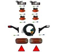 MelTruck Anhängerbeleuchtung 2x 6-Funktions LED Rückleuchten Set E9 mit Kabel 13 PIN, LED Umrissleuchte, Schnellverbinder, für Anhänger Trailer LKW Wohnwagen (Kabel 7,7m/5,3m)
