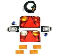 MelTruck Anhängerbeleuchtung LED Set 12V/24V E9 - Rückleuchten mit Bajonett,13-poliges Kabel - Anhänger Trailer Wohnwagen LKW (2x LED Umrissleuchte + 4x Rückstrahler, Kabel 5m/3,1m)
